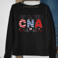 Cna 4Th Of July American Flag Patriotic Usa Stethoscope Sweatshirt Gifts for Old Women