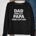 Dad Knows A Lot Papa Knows Everything Sweatshirt Gifts for Old Women