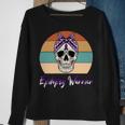 Epilepsy Warrior Skull Women Vintage Purple Ribbon Epilepsy Epilepsy Awareness V2 Sweatshirt Gifts for Old Women