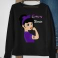 Epilepsy Warrior Strong Women Purple Ribbon Epilepsy Epilepsy Awareness V2 Sweatshirt Gifts for Old Women