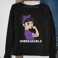 Epilepsy Warrior Strong Women With Purple Ribbon For Epilepsy Awareness Purple Ribbon Sweatshirt Gifts for Old Women