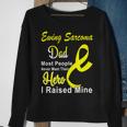 Ewings Sarcoma Dad Most People Never Meet Their Hero I Raised Mine Yellow Ribbon Ewings Sarcoma Ewings Sarcoma Awareness Sweatshirt Gifts for Old Women