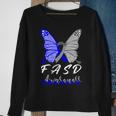 Fasd Awareness Butterfly Blue And Grey Ribbon Fetal Alcohol Spectrum Disorder Fetal Alcohol Spectrum Disorder Awareness Sweatshirt Gifts for Old Women