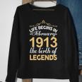 February 1913 Birthday Life Begins In February 1913 V2 Sweatshirt Gifts for Old Women