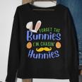 Forget The Bunnies Im Chasing Hunnies Funny Boys Easter Gift Sweatshirt Gifts for Old Women