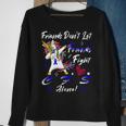 Friends Dont Let Friends Fight Chronic Fatigue Syndrome Cfs Alone Unicorn Blue Ribbon Chronic Fatigue Syndrome Support Cfs Awareness Sweatshirt Gifts for Old Women