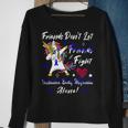 Friends Dont Let Friends Fight Ibm Alone Unicorn Blue Ribbon Inclusion Body Myositis Inclusion Body Myositis Awareness Sweatshirt Gifts for Old Women