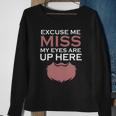 Funny Beard Man My Eyes Are Up Here Sweatshirt Gifts for Old Women