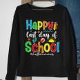 Funny Happy Last Day Of School Hello Summer Multicolored Sweatshirt Gifts for Old Women