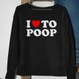 Funny Red Heart I Love To Poop Sweatshirt Gifts for Old Women
