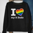 Gay Dads I Love My 2 Dads With Rainbow Heart Sweatshirt Gifts for Old Women