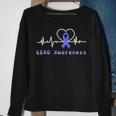 Gerd Awareness Heartbeat Periwinkle Blue Ribbon Gastroesophageal Reflux Disease Gerd Awareness Sweatshirt Gifts for Old Women