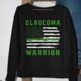 Glaucoma Warrior Usa Flag United States Flag Green Ribbon Glaucoma Glaucoma Awareness Sweatshirt Gifts for Old Women