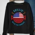 Grillin Dad Grilling4Th Of July Independence Sweatshirt Gifts for Old Women