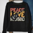 Guitar Retro Peace Love Music Band Gift Guitarist Sweatshirt Gifts for Old Women