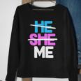 He She Me Nonbinary Non Binary Agender Queer Trans Lgbtqia Sweatshirt Gifts for Old Women
