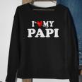 I Love My Papi With Heart Fathers Day Wear For Kids Boy Girl Sweatshirt Gifts for Old Women
