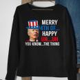 Joe Biden Confused Merry Happy Funny 4Th Of July Sweatshirt Gifts for Old Women