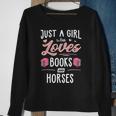 Just A Girl Who Loves Books And Horses Gift Women Sweatshirt Gifts for Old Women