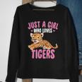 Just A Girl Who Loves Tigers Cute Kawaii Tiger Animal Sweatshirt Gifts for Old Women