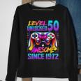 Level 50 Unlocked Awesome Since 1972 50Th Birthday Gaming Sweatshirt Gifts for Old Women