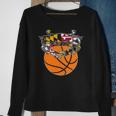 Maryland Crab State Pride Flag Gift - Basketball & Blue Crab Sweatshirt Gifts for Old Women