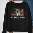 Mens Best Pitbull Dad Ever Patriotic American Flag 4Th Of July V2V3 Sweatshirt Gifts for Old Women