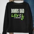 Mens Gaming Bonus Dad Level Unlocked Gamer Leveled Up Fathers Sweatshirt Gifts for Old Women