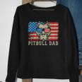 Mens Pitbull Dad American Pit Bull Dog Us Flag 4Th Of July Sweatshirt Gifts for Old Women