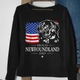 Mens Proud Newfoundland Dad American Flag Patriotic Dog Gift Sweatshirt Gifts for Old Women