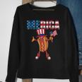 Merica Hot Dog 4Th Of July Dad Gift American Flag And Hotdog Sweatshirt Gifts for Old Women