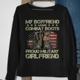 My Boyfriend Wears Combat Boots Proud Military Girlfriend T-Shirt Sweatshirt Gifts for Old Women