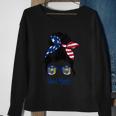 New York Girl New York Flag State Girlfriend Messy Bun Sweatshirt Gifts for Old Women
