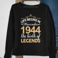 November 1944 Birthday Life Begins In November 1944 V2 Sweatshirt Gifts for Old Women