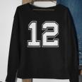 Number 12 Baseball Football Soccer Fathers Day Gift Sweatshirt Gifts for Old Women