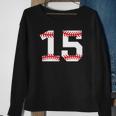 Number 15 Fifteen Baseball Lucky Favorite Jersey Number Sweatshirt Gifts for Old Women