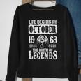 October 1963 Birthday Life Begins In October 1963 Sweatshirt Gifts for Old Women