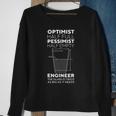 Optimist Pessimist Engineer Engineering Gift Men Women Glass Sweatshirt Gifts for Old Women