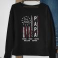 Papa Est 2021 Emma Noah Olivia William Sophia Vintage American Flag Sweatshirt Gifts for Old Women