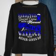 Paralysis Doesnt Come With A Manual It Comes With A Warrior Who Never Gives Up Blue Ribbon Paralysis Paralysis Awareness Sweatshirt Gifts for Old Women