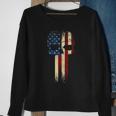 Patriotic Skull Usa Military American Flag Proud Veteran Sweatshirt Gifts for Old Women
