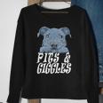 Pitbull Pibble Mom Dad Pits And Giggles Gift Sweatshirt Gifts for Old Women