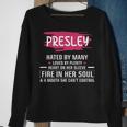 Presley Name Gift Presley Hated By Many Loved By Plenty Heart On Her Sleeve Sweatshirt Gifts for Old Women