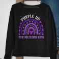 Purple Up For Military Kids Rainbow Military Child Month V2 Sweatshirt Gifts for Old Women