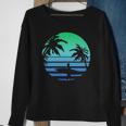 Retro Water Sport Surfboard Palm Tree Sea Tropical Surfing Sweatshirt Gifts for Old Women
