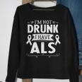 Ribbon Blue Fighting Als Awareness Month Support Als Warrior V2 Sweatshirt Gifts for Old Women