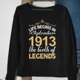 September 1913 Birthday Life Begins In September 1913 V2 Sweatshirt Gifts for Old Women