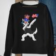 Siberian Husky Dabbing Dog Dad 4Th Of July Sweatshirt Gifts for Old Women