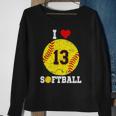 Softball Number 13 Softball Lover Gift Vintage Retro Sweatshirt Gifts for Old Women