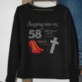 Stepping Into My 58Th Birthday With Gods Grace Mercy Heels Sweatshirt Gifts for Old Women